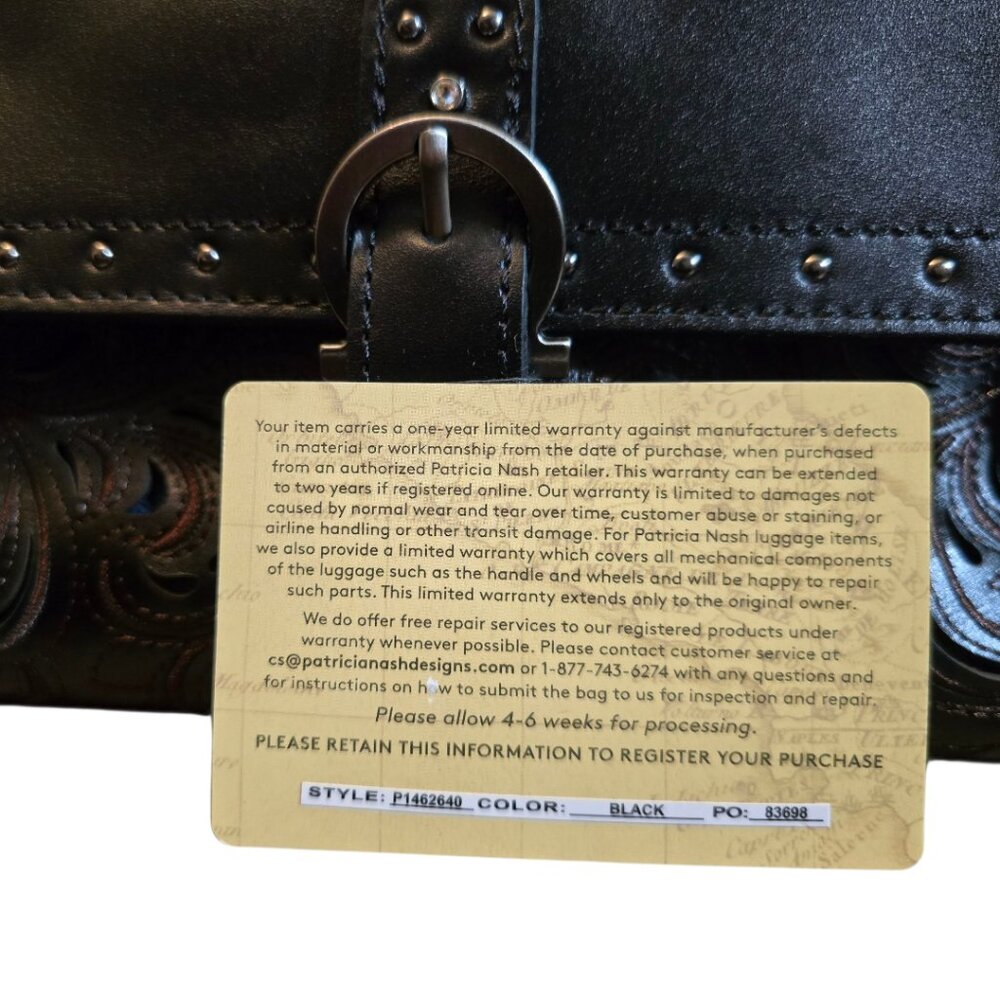 NWOT  -  Patricia Nash Montana Leather Maisie Small Black Leather Crossbody - Picture 13 of 13
